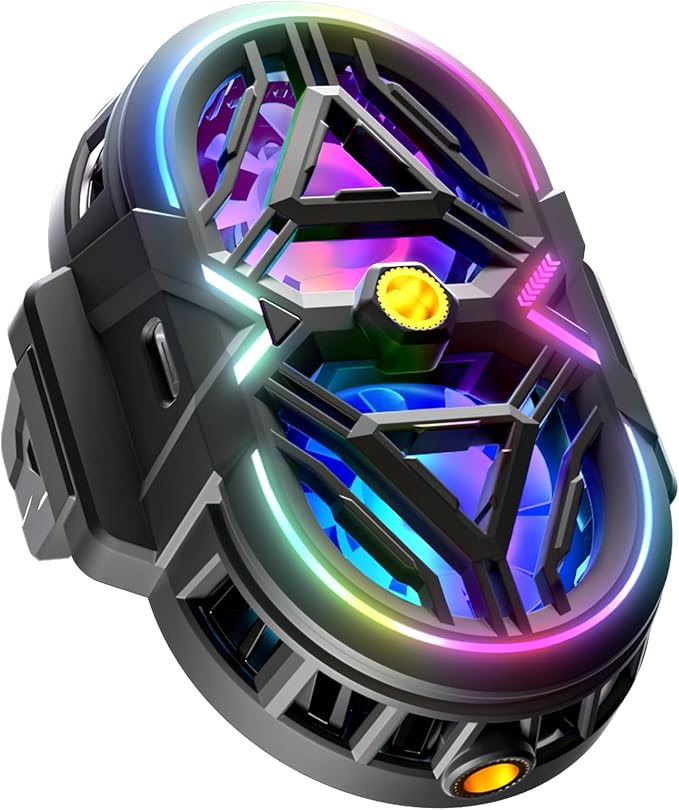 Neveika Cell Phone Cooler with LED, Cooling Power, Compatible with 2.5-3.5 Inch Wide Smartphones for Gaming, Live Streaming and Video Recording