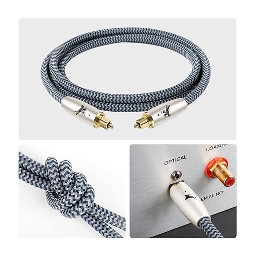 Impeto Premium Fiber Optic Audio Cable 6.5ft (2m) | Toslink S/PDIF | 24K Gold-Plated | Glass Core | for Soundbars, TVs, PS5, Xbox