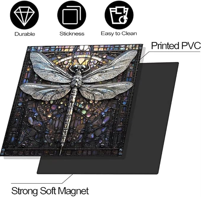 Retro Dragonfly Dishwasher Magnet Cover, Modern Art Deco Fridge Panel Magnetic Decal Home Kitchen Decor, Reusable Dishwasher Covers,23 x 17 inch