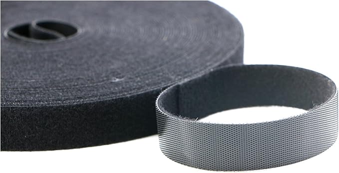Saisn Reusable Fastening Tape Cable Ties 3/4 Inch Double Side Hook Roll (10 Yard, Black Upgraded Version)