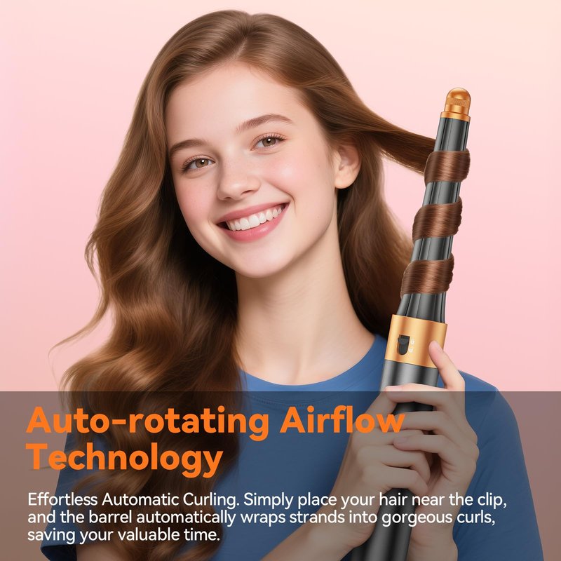 0.78in-1.4in Conical Long Barrels Attachment for Dyson Airwrap HS01 HS05 Accessories, 20MM-36MM 2 in 1 Auto-Wrap Curling Iron Curlers for Professional Barrels Curl and Wave Curl Hair, Gold