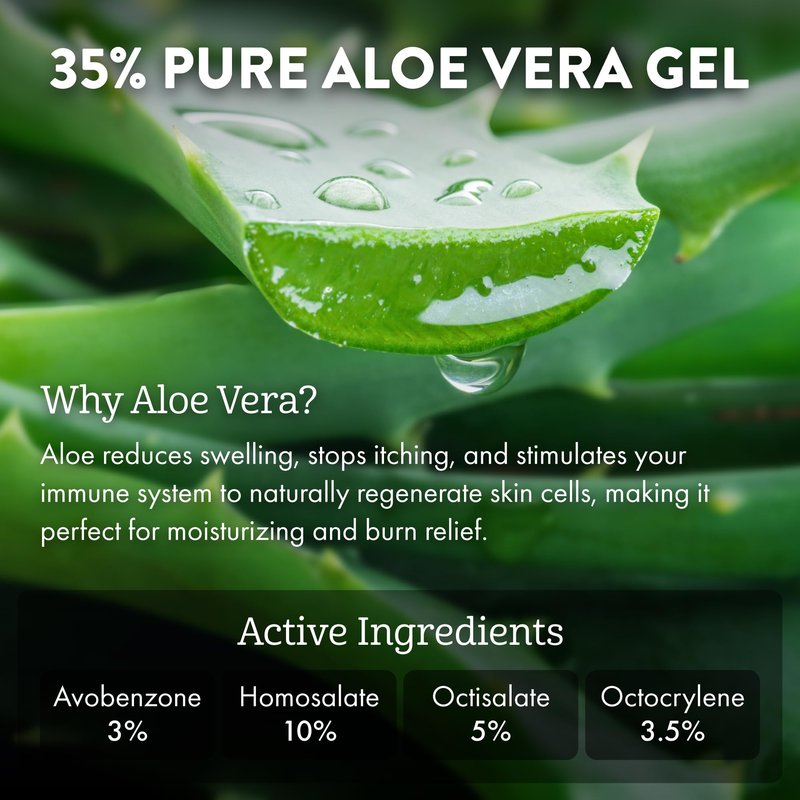 Aloe Up Sport Sunscreen Body Lotion SPF 30 – Broad Spectrum Sunblock with Hydrating Aloe Vera Gel – Non Greasy, No White Cast, Reef Friendly, Fragrance Free –