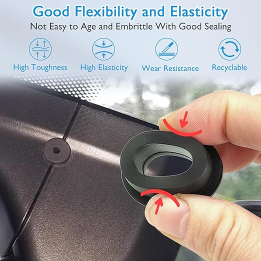 BOPOREAE 6 Pcs 1-1/2" Drill Hole, 1-1/8" ID Silicone Rubber Grommets for Wiring, Firewall Hole Plug, Top Hat Grommets for Vinyl Tubing in Hydroponic and Irrigation Systems Metal Wall Drywall
