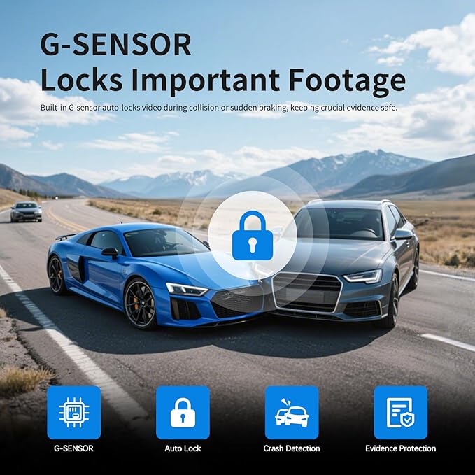 JOMISE G814 11" 4K+2.5K Rear View Mirror Camera — No WiFi/App, Mirror Dash Cam Front and Rear, Pure Evidence Recorder, Dash Cam for Cars, 3X Zoom, 64GB Card Included