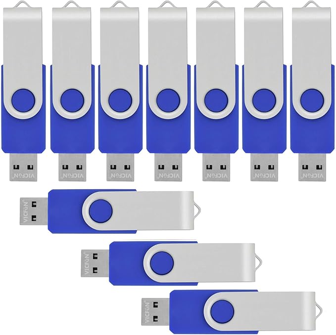 VICFUN 50 Pack 16GB USB Flash Drives Bulk 16GB Flash Drive 50 Pack USB2.0-Blue