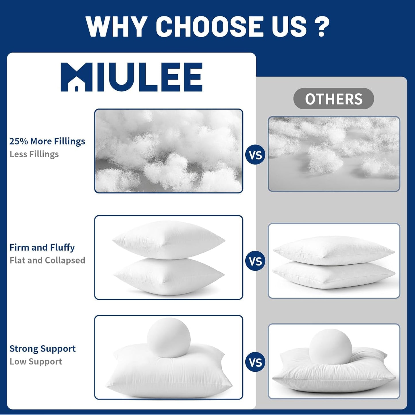 MIULEE 18x18 Pillow Inserts - Set of 4 Soft Cotton Cover Microfiber Throw Pillows for Couch & Bed