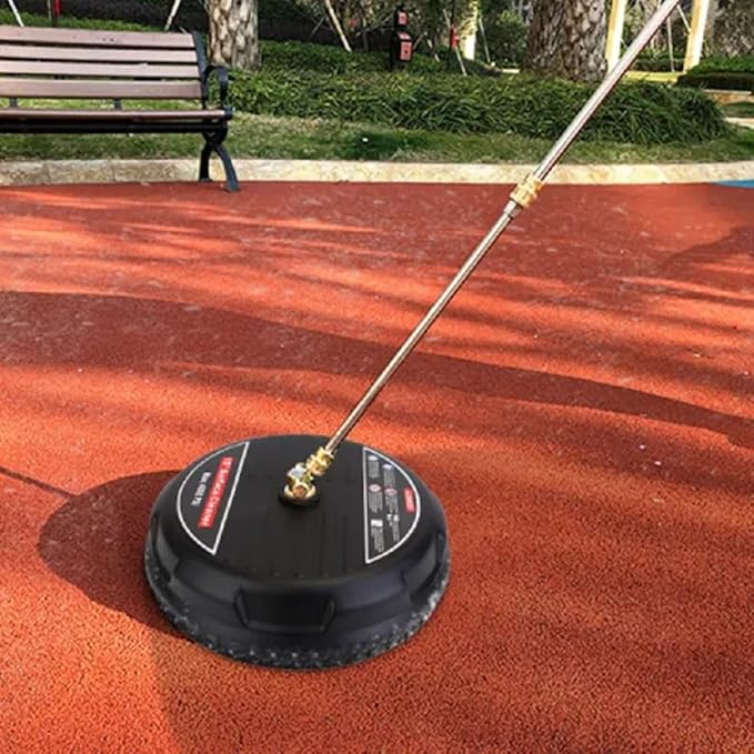 Stainless Stee Power Washer Broom,15in 4000PSI, Disc Surface Cleaner for Driveways and Decks,Heavy Duty Brass and Stainless Steel Construction,Wide Application,Quick Connect, Power Washer Accessories