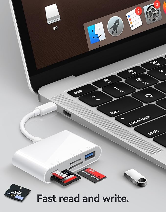 Oyuiasle USB C SD Card Reader, USB-C to SD MicroSD XD Picture MS Memory Stick Cards, Type C 5 Slots Memory Card Adapter for iPhone 15 iPad Mac Laptop MacBook and Android Galaxy More USBC Devices