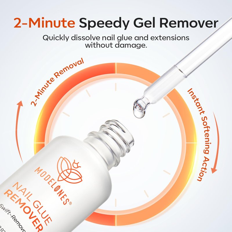 modelones 30 ML Nail Glue Remover for Press On Nails, Yellow