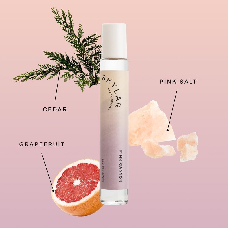 Skylar Pink Canyon Travel Spray for Women - Mini Woody Citrus Perfume, Grapefruit, Pink Salt & Cedar Notes - Hypoallergenic, Vegan, Clean Fragrance for Sensitive Skin - 10mL / 0.33 Fl oz
