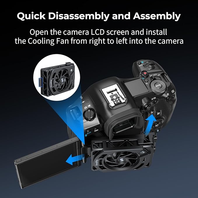 SMALLRIG R50 V / R5 II/ R5 / R50 / PowerShot V1 Camera External Cooling System with Dual-Speed Modes, Snap-On Cooling Fan with TEC Cooling Module for Sony ZV-E1/ A7 IV/ A6700/ FX3-5063