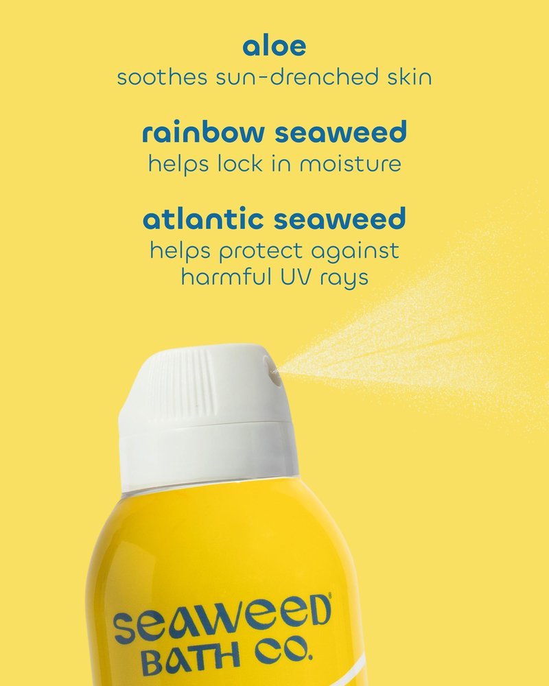 Seaweed Bath Co Kids Mineral Sunscreen Spray SPF 50 - Zinc Oxide Tear Free Sunblock for Children - Lightweight Water Resistant Broad Spectrum Protection for Sensitive Skin, 6 Ounce