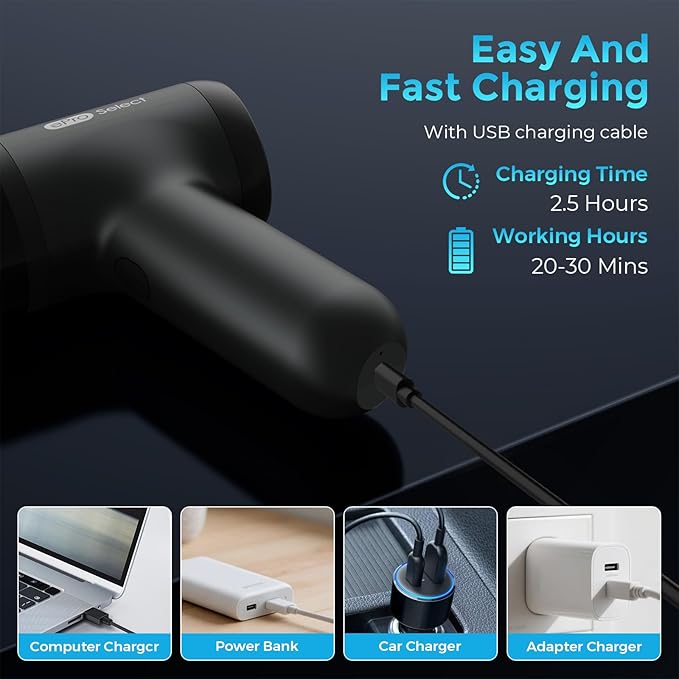 EPROEON EV1395 Cordless Handheld Vacuum Cleaner - 75W 12000Pa Strong Suction, 14-24min Runtime, 0.14L Dust Bin, Multi-Accessories for Stairs, Floors & Narrow Spaces