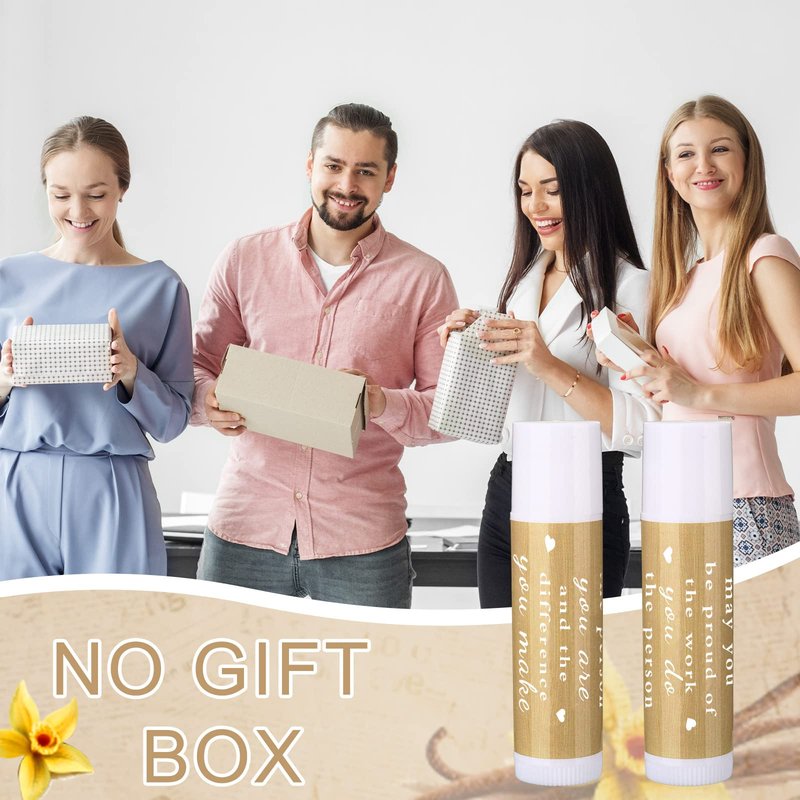Demissle 72 Pcs Appreciation Gifts Bulk Inspirational Lip Balm Thank You Lip Balm for Father Day Teacher Graduation End of The Year Leaving Farewell Coworkers Worker Team Employee Gift Party Favors