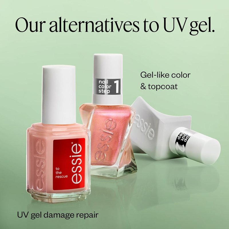 Essie Gel Couture Nail Polish - Vegan Metallic Glaze Top Coat | Blushed Metal, 0.46 Fl Oz