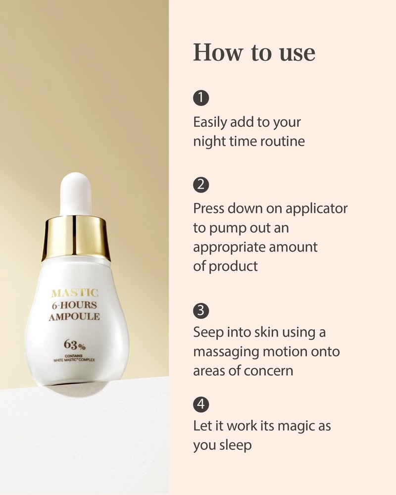 MASTINA Mastic Ampoule Serum (2-Pack, 0.5fl oz Each), Korean Face Serum with 63% Mastic Complex & Niacinamide for Firming & Hydrating, Great Value Pack