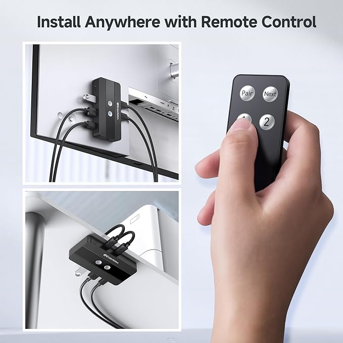 Cable Matters USB C Switch for 2 Computers, Share 2 USB-A and 2 USBC Peripherals (Keyboard, Mouse, Printer, SSD)-(No Video, No Host Charging)-10Gbps Data Transfer, Remote Control, Data Only