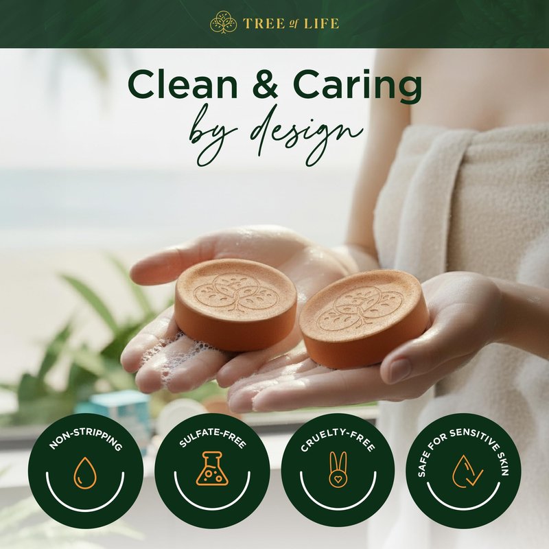 Tree of Life Rice Water Shampoo Bar - Sulfate Free Rice Protein Hair Care That Strengthens, Repairs, and Delivers Frizz Control with Silky Shine