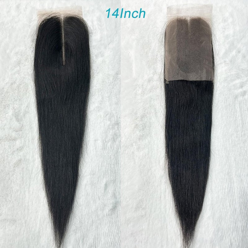 2x6 Hd Lace Closure Straight Indian Virgin Human Hair,18Inch Middle Part Pre Plucked Natural Hairline Transparent Swiss Lace Closure Human Hair