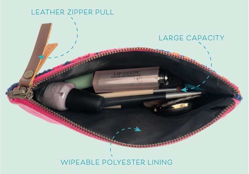 Embroidered Travel Makeup Bag - Stylish Toiletry Organizer for Women | Mushroom Design