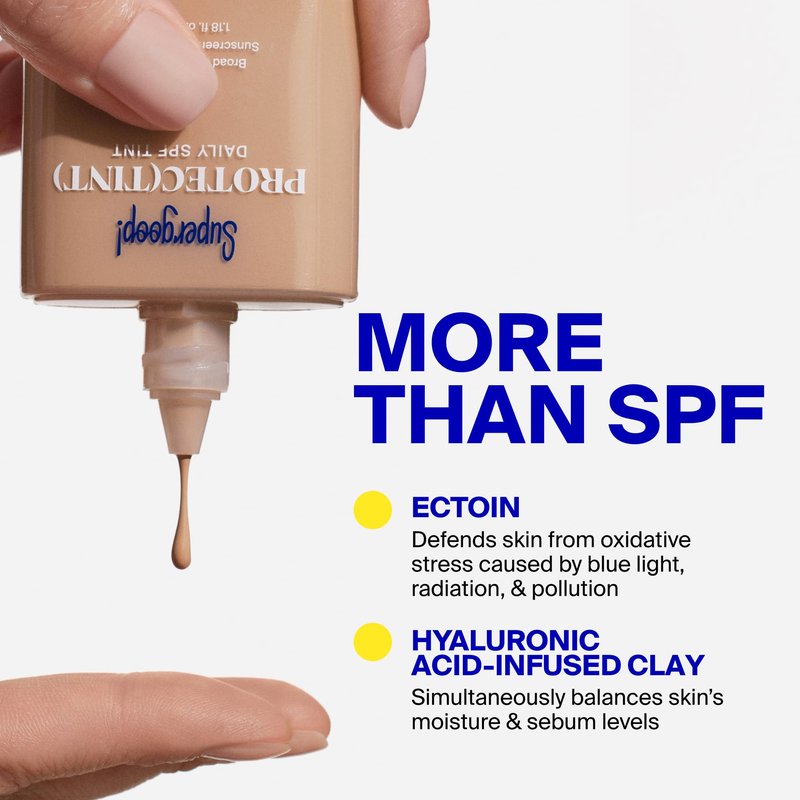 Supergoop! Protec(tint) Daily Skin Tint SPF 50 - 46N - Light, Buildable Coverage for Immediately Smooth, Even-Looking Skin - Natural Finish