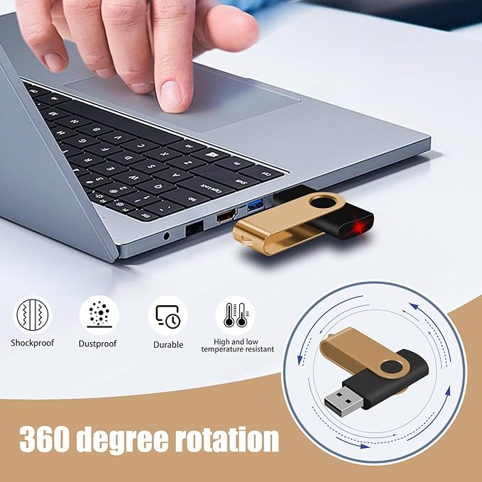 EASTBULL 4GB USB Flash Drive Bulk Thumb Drives 50 Pack with Lanyards USB 2.0 4GB Memory Sticks Zip Drive Pen Drive for Storage and Backup Gold 50PCS