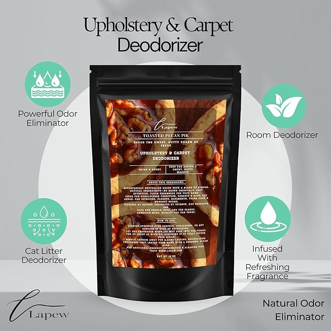 Lapew Toasted Pecan Pie Scented Cleaning Bundle | Carpet Deodorizer Powder (16 oz) & Mop Soap Concentrate (36 oz) | Pet-Friendly Odor Eliminator
