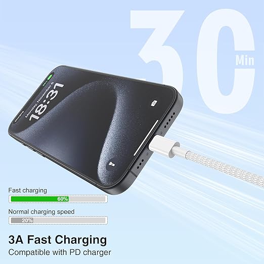 LOFPYE 3-Pack Grey 3.3FT 60W USB C to USB C Cable, Type C Fast Charging Cable for iPhone Air 17 16e 16 15 Pro Plus Pro Max，for Galaxy S25/S24, for iPad Pro/Air/mini, for MacBook Pro/Air and More