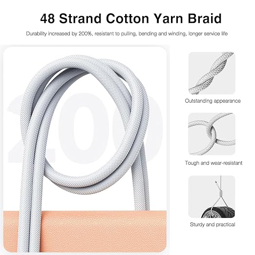 6ft USB A to USB C CarPlay Cable for iPhone 15/16/17, 15 16 17 Pro Max, 15/16 Plus,iPhone 17E/16E,Air,AirPods 4/AirPods Pro (2nd/3rd Gen),iPad 10th Gen, iPad Pro 12.9/11,Air 5th/4th Car Charging Cable