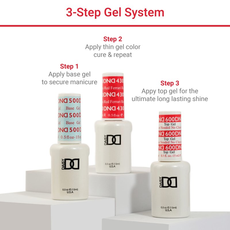 DND Gel Polish Set, Blue Collection, UV Gel Polish and Air Dry Nail Lacquer, Matching Chip-Free Polish Duo, 740 Dazzle, 0.5 Fl Oz