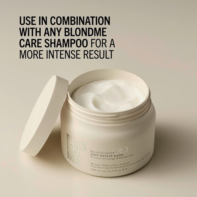 BlondMe Bondfinity Deep Repair Mask - Intensive Treatment for Blonde, Lightened & Grey Hair | Strengthens & Prevents Breakage