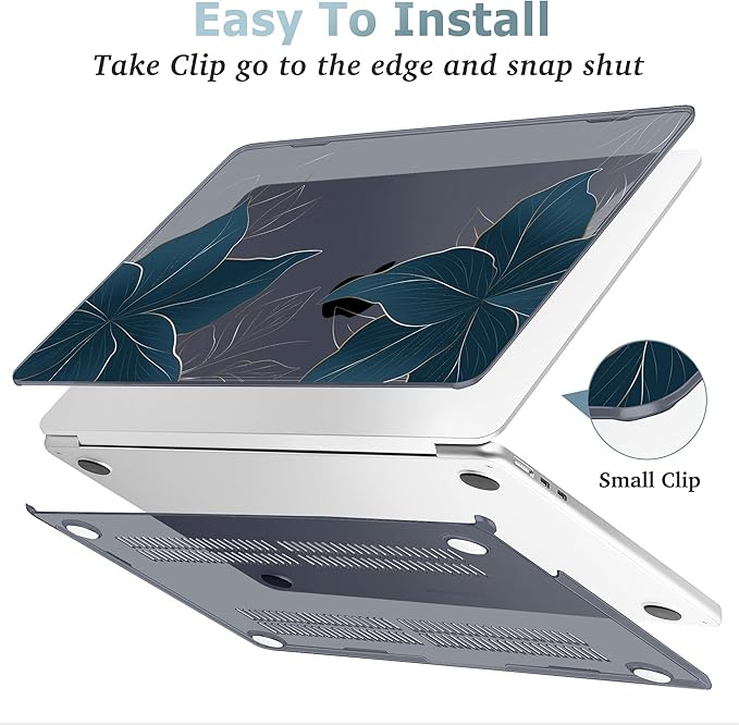 May Chen Case for MacBook Air 13/13.6 inch M5 A3449 M4 A3240 M3 A3113 M2 A2681, 2026 2025 2024-2022, Plastic Hard Shell with Keyboard Cover & Screec Protector, Golden Flowers