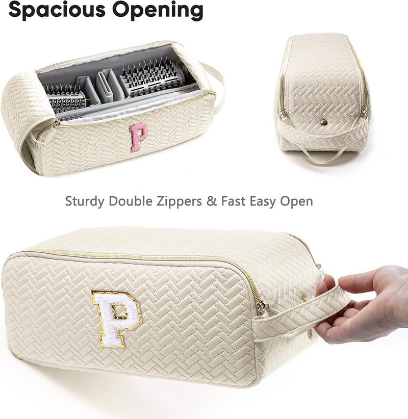 Personalized Travel Bag for Hair Tools - Compatible with Shark FlexStyle, Revlon & Dyson | Organizer for Hair Dryer, Flat Iron, Curling Iron & Makeup Essentials
