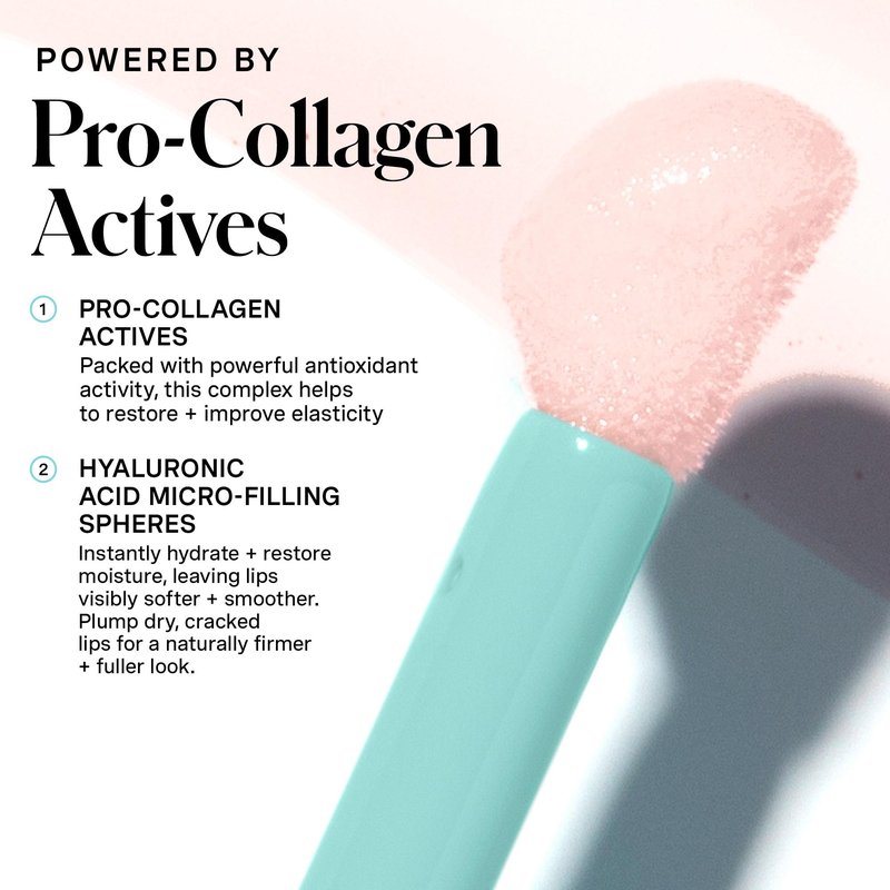 Kate Somerville Pro-Collagen Lip Oil Elixir – Hydrating Lip Balm for Plump, Glossy Lips, Clear No-Tint Formula, 0.24 Fl Oz