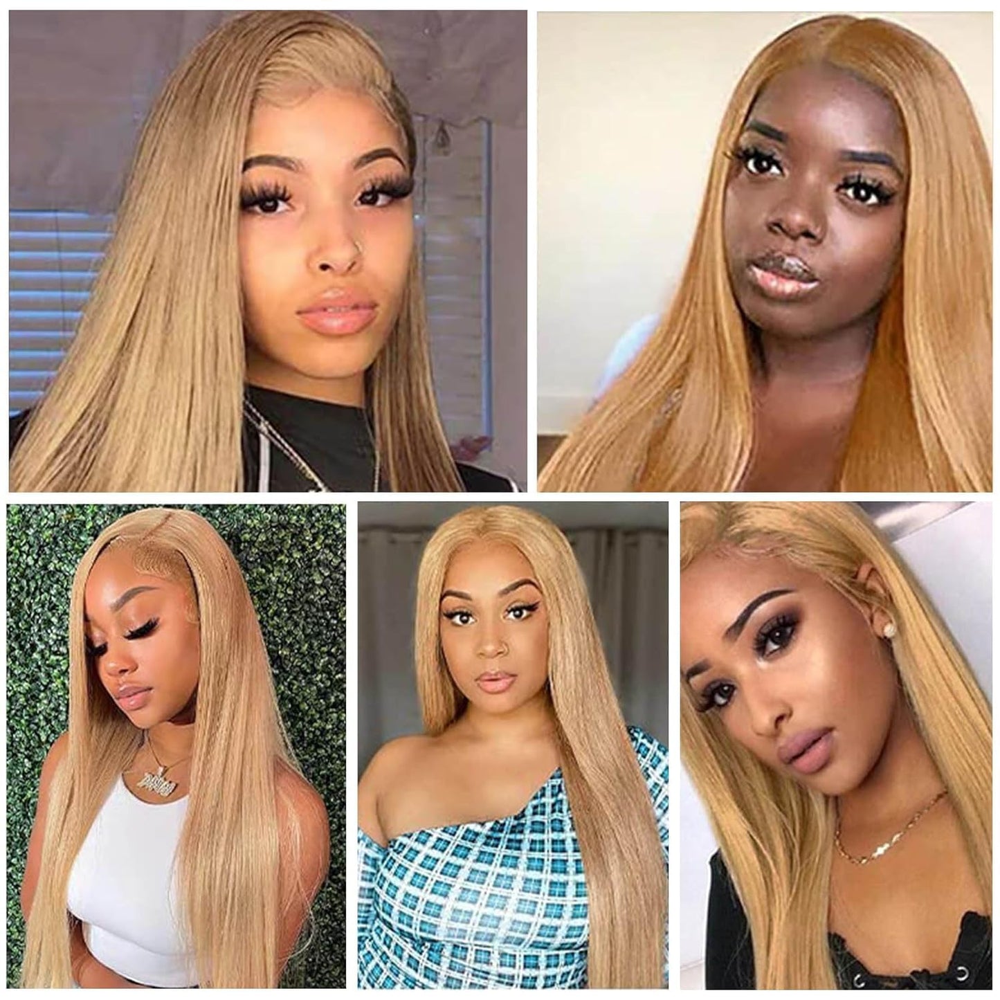 Leruikair Human Hair Bundles 20 22 24 Inch Straight Bundles Human Hair Honey Blonde Color 27 Unprocessed Brazilian Soft Quick Weave Hair for Black Women