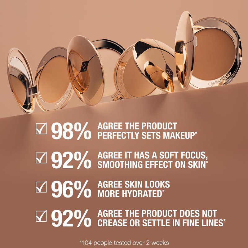 Charlotte Tilbury Airbrush Flawless Finish Setting Powder - Pore-Blurring Pressed Powder for Face Makeup to Minimize Shine with a Soft-Focus Finish - 1 Fair