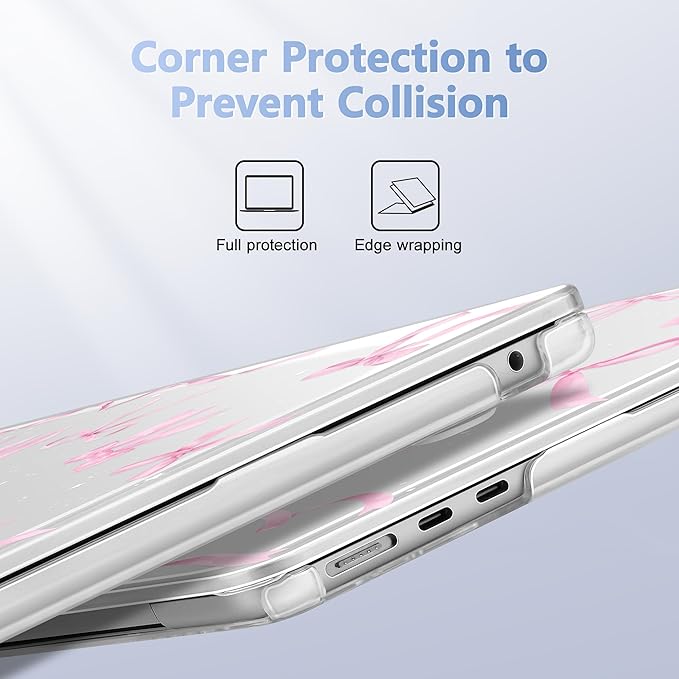 Lepeoac Case for 2026/2025/2024/2023 MacBook Air 15-inch Laptop Release M5 A3448 /M4 A3241 /M3 A3114 /M2 A2941, Stylish Protective Hard Shell Cover for MacBook Air 15.3 inch, Bowknot