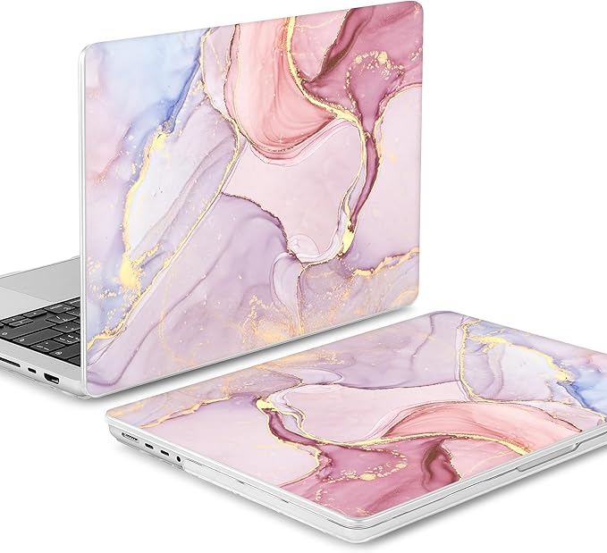Mektron Case for 2026 M5 MacBook Pro 16 inch A3429 A3428 M4 A3403 A3186 M3 A2991 M2 A2780 M1 A2485 (2021-2025) Pro/Max with Liquid Retina XDR, Hard Shell Plastic Laptop Cover, Pink Marble