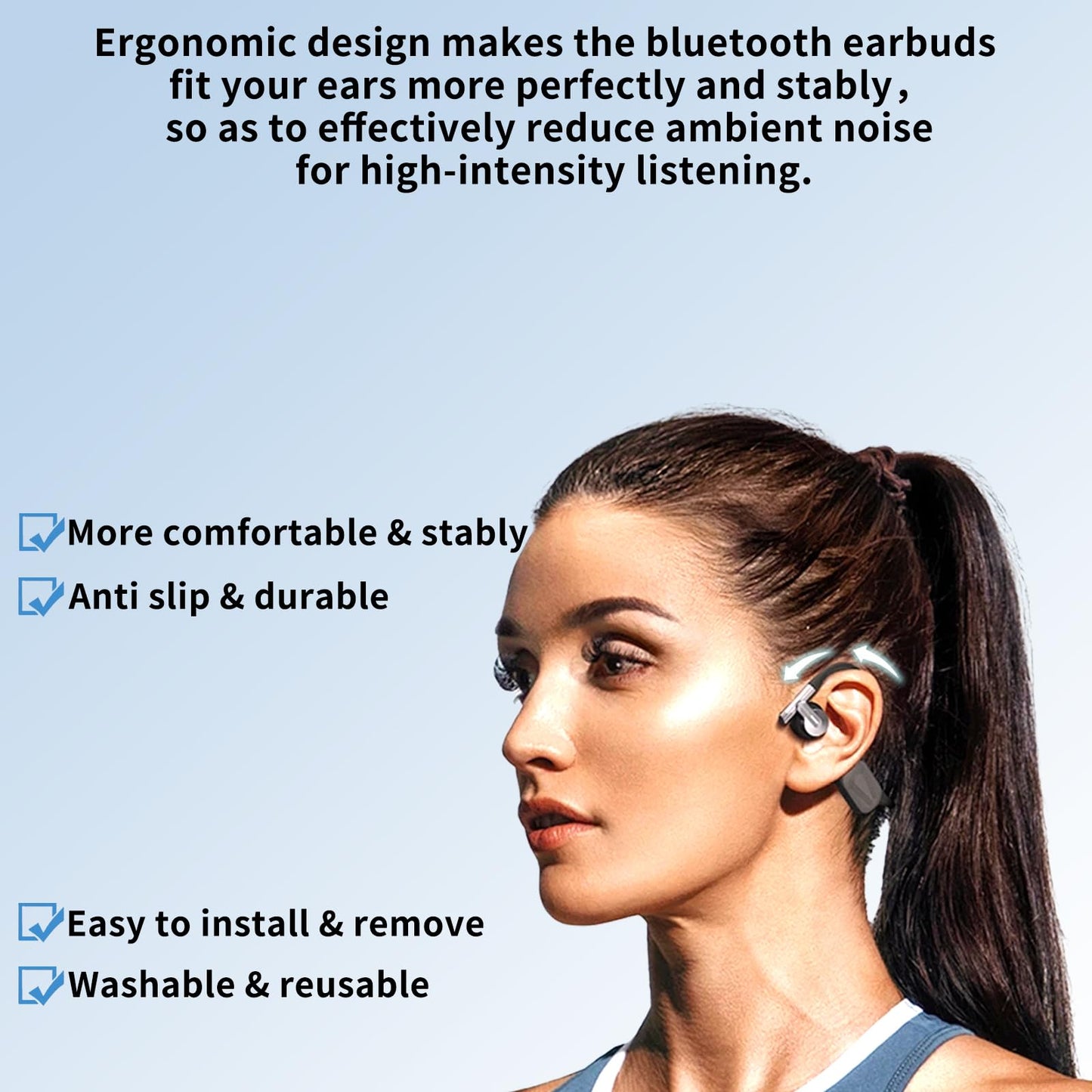 TSZYYM Earbud Tips Soft Anti Slip Washable Reusable Silicone Fit Most In-Ear Earbuds (Inner Hole 3.8mm-5.1mm) 18pcs S M L