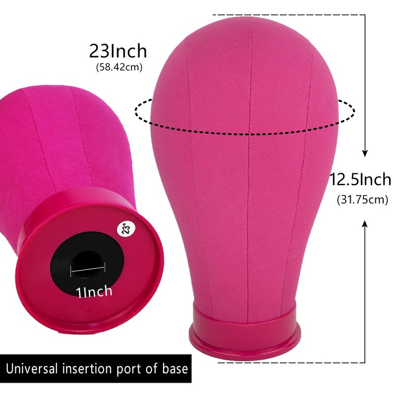 LUNGCYX 23Inch Wig Stand Tripod,Canvas Wig Head Stand Mannequin Head Foldable Wig Stand Set for Making Display with Table Clamp,Wig Cap & T Pins