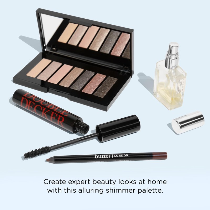 butter LONDON Glazen Smooth Silk Eyeshadow Palette Mauves - 7 Shade Buildable & Blendable Pressed Powder with Mirror - Primer-Infused Clean Formula Eye Shadow Eye Makeup for Women, Cruelty-Free