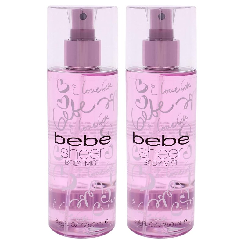 Bebe Sheer Body Mist - Sensual Women's Fragrance with Citrus & Peony | 8.4 oz Pack of 2