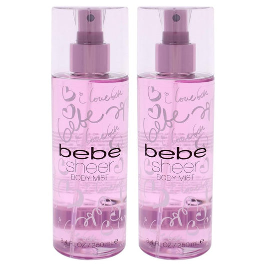 Bebe Sheer Body Mist - Sensual Women's Fragrance with Citrus & Peony | 8.4 oz Pack of 2