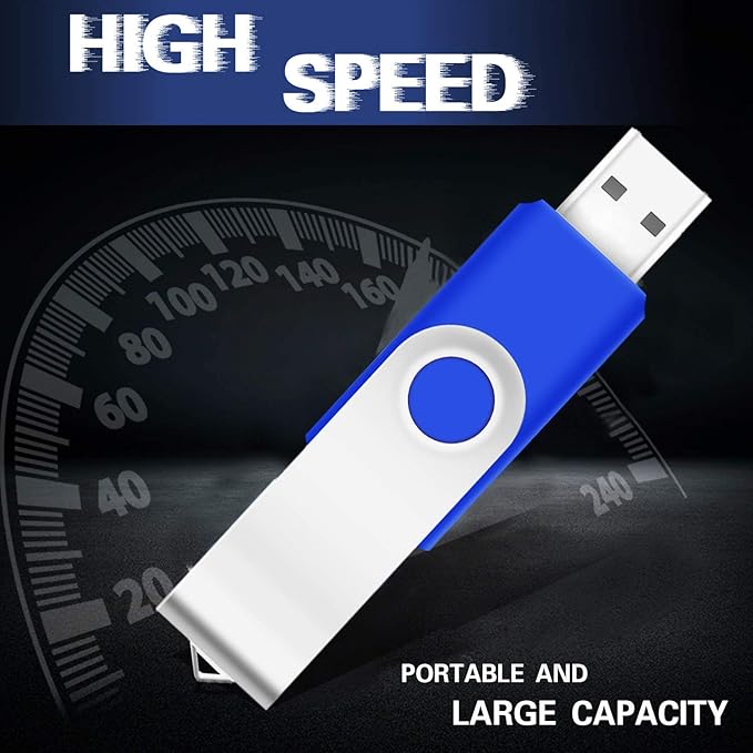 20Packs of 8GB USB2.0 Bulk Flash Drive EASTBULL FAT32 USB Drive Pack (Blue)
