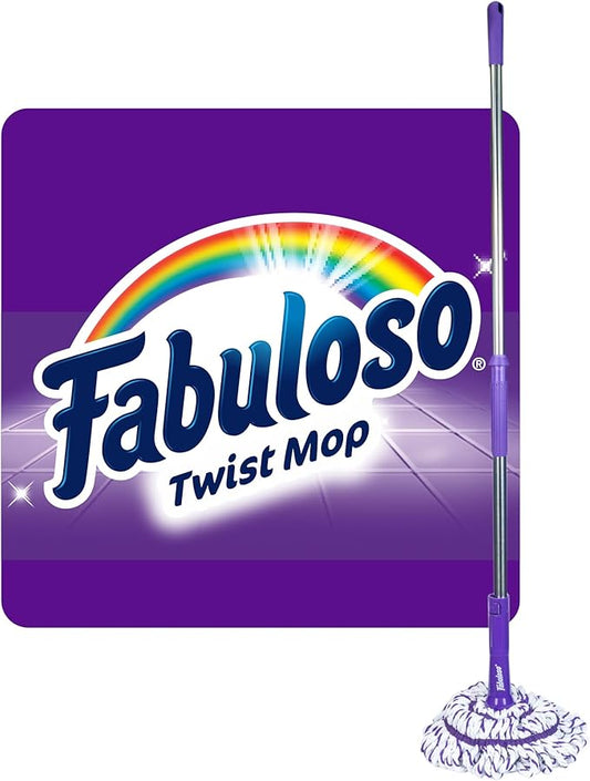 Fabuloso Twist Mop – Self Wringing Mop with Non-Scratch Scrubber and Removable Washable Head for Floor Cleaning