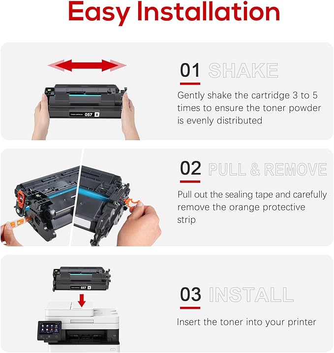 Jeostarky Remanufactured for Canon 057 Toner Cartridge with Display Capacity Chip Replacement for Canon 057 057H Works with Canon imageCLASS MF455dw MF445dw mf451dw LBP227dw Printer (Black, 2-Pack)