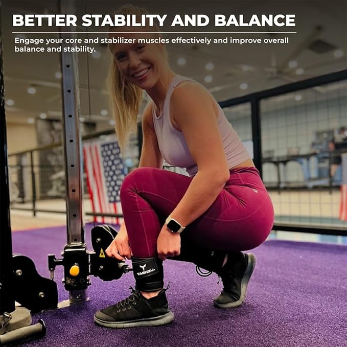 YAGHZU Ankle Straps for Cable Machines Women, Glute Kickback Cable Machine Attachments, Gym Ankle Cuffs, Wrist Cuffs for Workout, Leg Training Accessory, Fitness Gear for Home or Gym