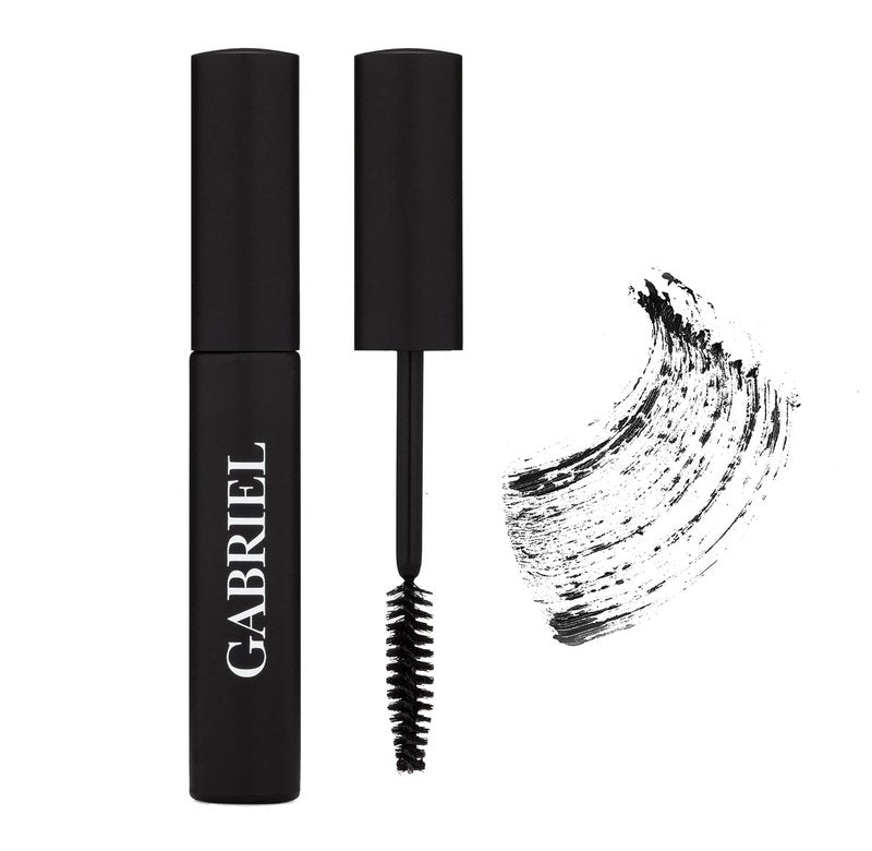 Gabriel Cosmetics Mascara (Black), Natural, Paraben Free, Vegan, Gluten free, Cruelty free, No GMO, Voluminous full lashes, Non flaky, Water resistant, 0.25 Fl Oz.