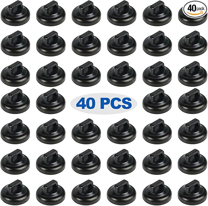 CNHABAGU Magnetic Cable Zip Tie Mounts Clips Multipurpose Zip Ties Mount Base Holder Black Wire Cable Holder Mount Wire Clips Management for Home Office Marine Electrical Wiring (Black, 40 Piece)