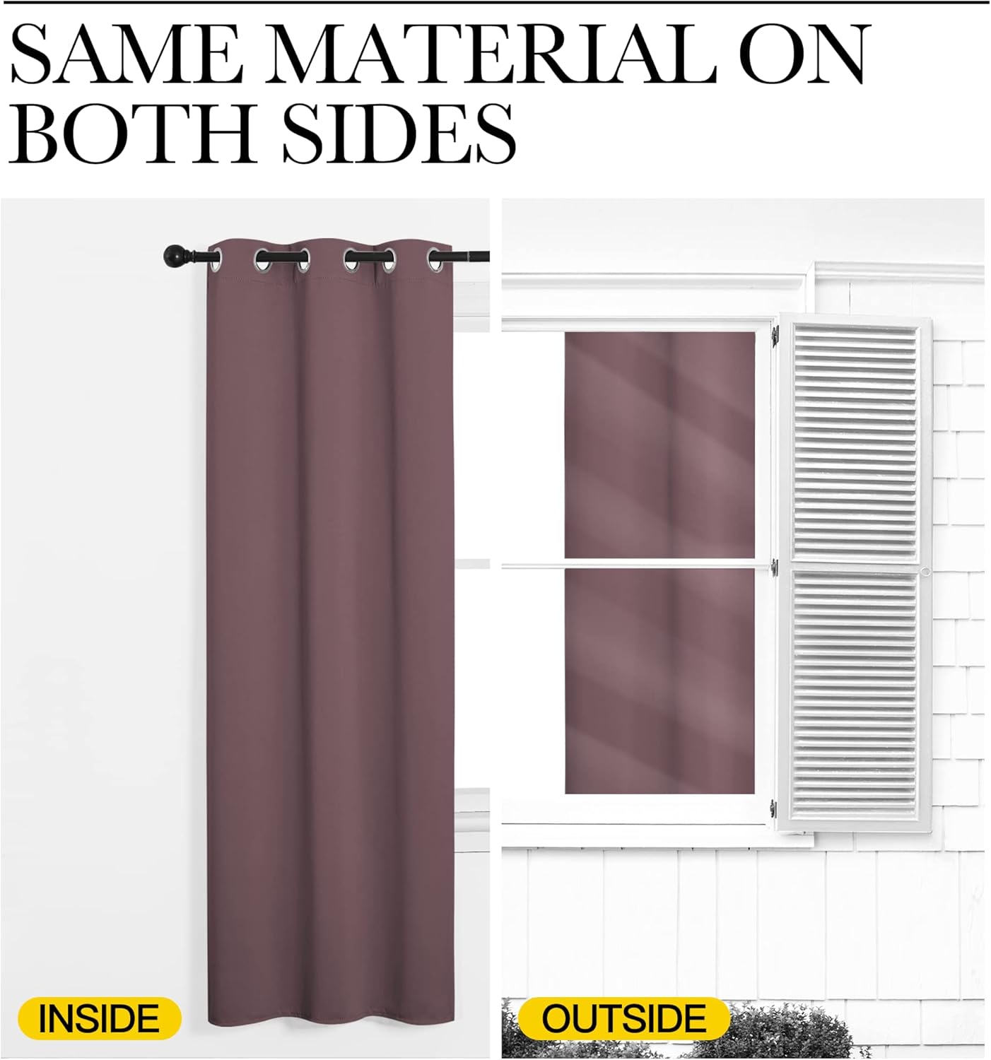 NICETOWN Blackout Curtain Panels - Thermal Insulated Draperies in Dry Rose | 34 x 72 Inches, 1 Pair